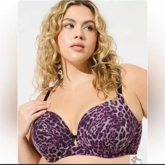 TORRID CURVE Leopard 360 BACK SMOOTHING WIREFREE PUSH UP BRA 40B - Picture 1 of 13